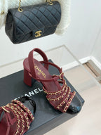 Cruise 25/26 Slingbacks 90mm Black Burgundy Lambskin & Patent Calfskin