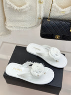 CC 26C Early Spring Camellia Slide White Patent Leather