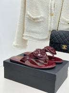 CC 26C Early Spring Camellia Slide Burgundy Patent Leather