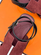 HM Maya Sandal Burgundy Suede Leather 642797