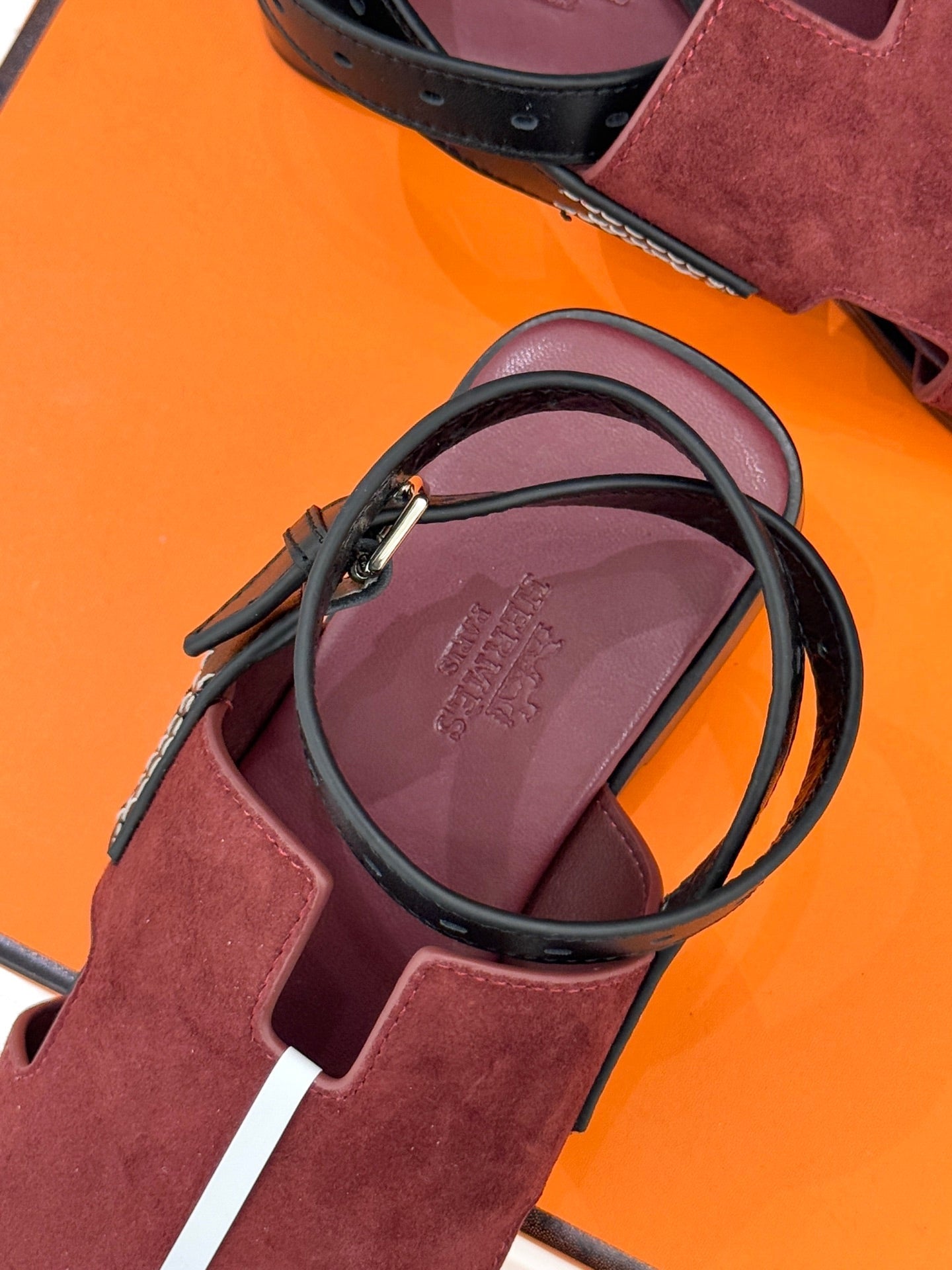 HM Maya Sandal Burgundy Suede Leather 642797