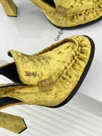 YSL 26WF Le Slingback 10.5cm Yellow Velvet 642951