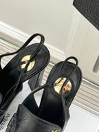 YSL 26WF Le Slingback 10.5cm Black Leather 642955