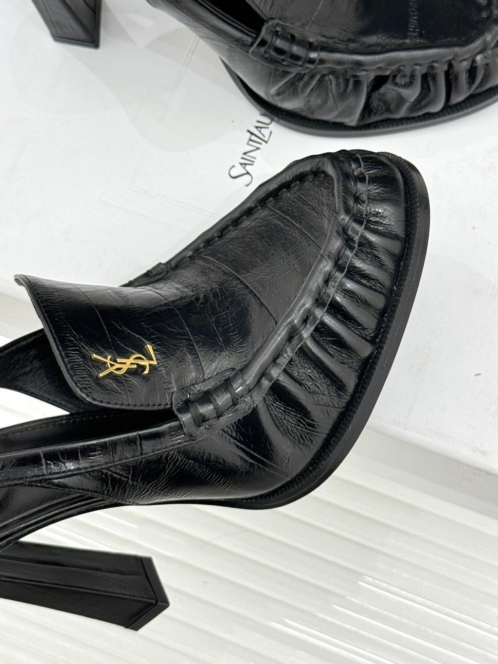 YSL 26WF Le Slingback 10.5cm Black Leather 642955