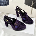 YSL 26WF Le Slingback 10.5cm Purple Velvet 642957
