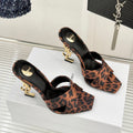 YSL Opyum Sandal 85 Brown Leopard Leather 642940