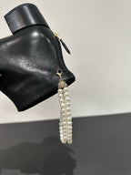 CC Ankle Boots Black Bow Tie Cowhide