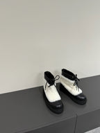 CC 25ss Martin Snow Boots White Black Cowhide & Lambswool 417823