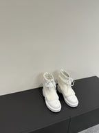 CC 25ss Martin Snow Boots White Cowhide & Lambswool 417824
