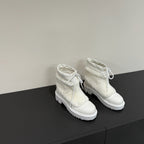 CC 25ss Martin Snow Boots White Cowhide & Lambswool 417824
