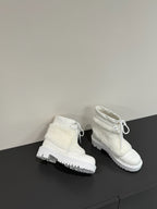 CC 25ss Martin Snow Boots White Cowhide & Lambswool 417824