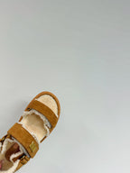 Dioract Sandal In Caramel Suede And Wool Fleece Lining 109871