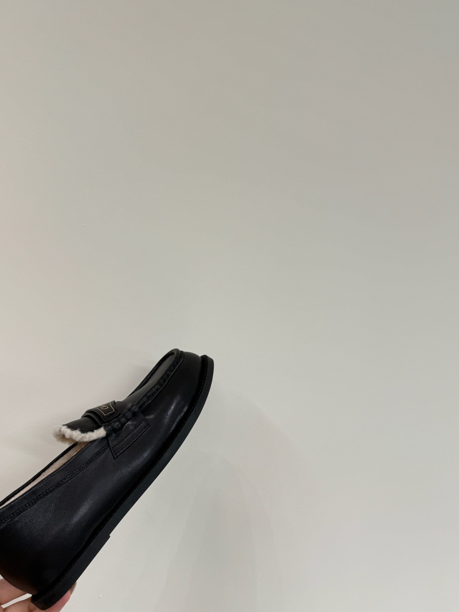 CD Loafers In Black Lambskin And Fleece Lining 109291