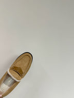 CD Loafers In Beige Brown Suede And Fleece Lining 109295