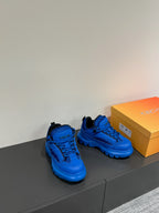 CD Sneaker In Deep Blue Calfskin And Mesh Fabric  109250