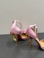 CC 25 Flower Rose Pumps Pink Silk 337168