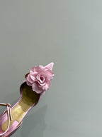 CC 25 Flower Rose Pumps Pink Silk 337168