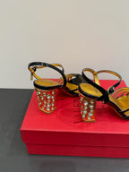 VT 25 Jewel Sandals Black Cowhide 337920