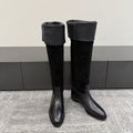 CC Métiers d’art Thigh Boots Black Suede Calfskin 417837