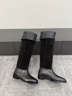 CC Métiers d’art Thigh Boots Black Suede Calfskin 417837