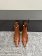 Miu short boots brown cowhide 417981