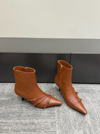 Miu short boots brown cowhide 417981