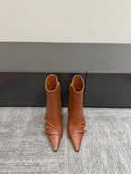 Miu 90 short boots brown cowhide 417982