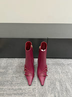 Miu short boots 90mm deep magenta or berry cowhide 417984
