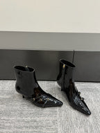 Miu short boots 40mm black patent leather 417985