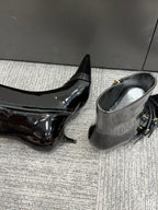 Miu short boots 40mm black patent leather 417985