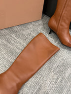 Miu 40 knee high boots brown cowhide