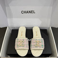 CC 25ss Chain Flat Slippers Multicolor Cowhide & Sheepskin 417562