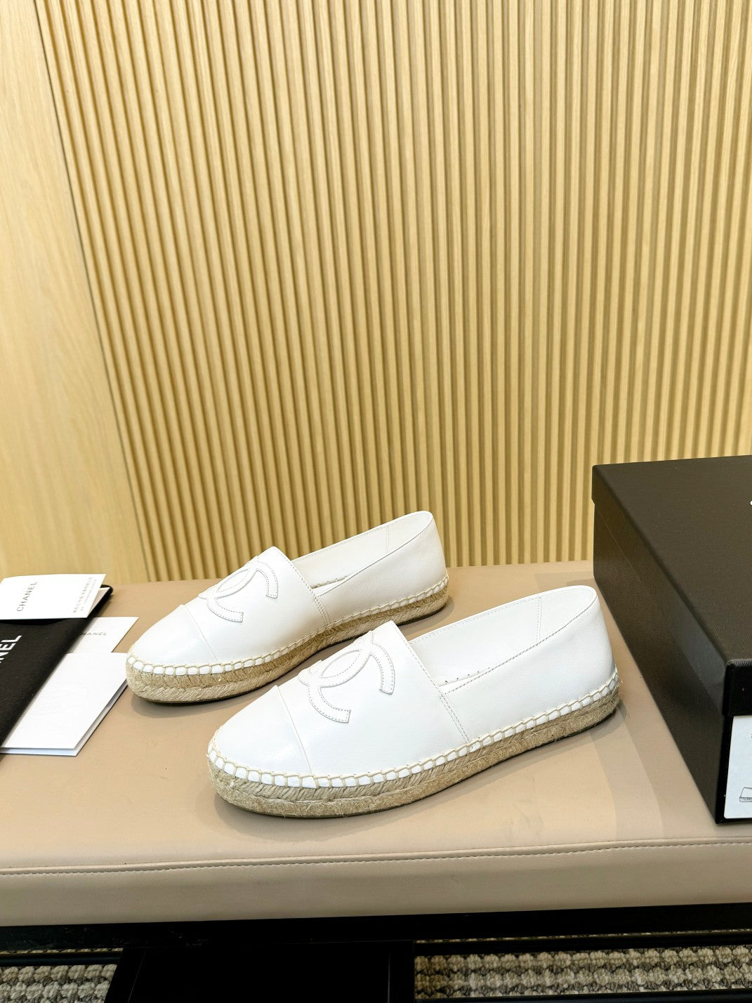 cc espadrilles all white calfskin