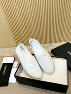 cc espadrilles all white calfskin