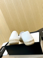 cc espadrilles all white calfskin