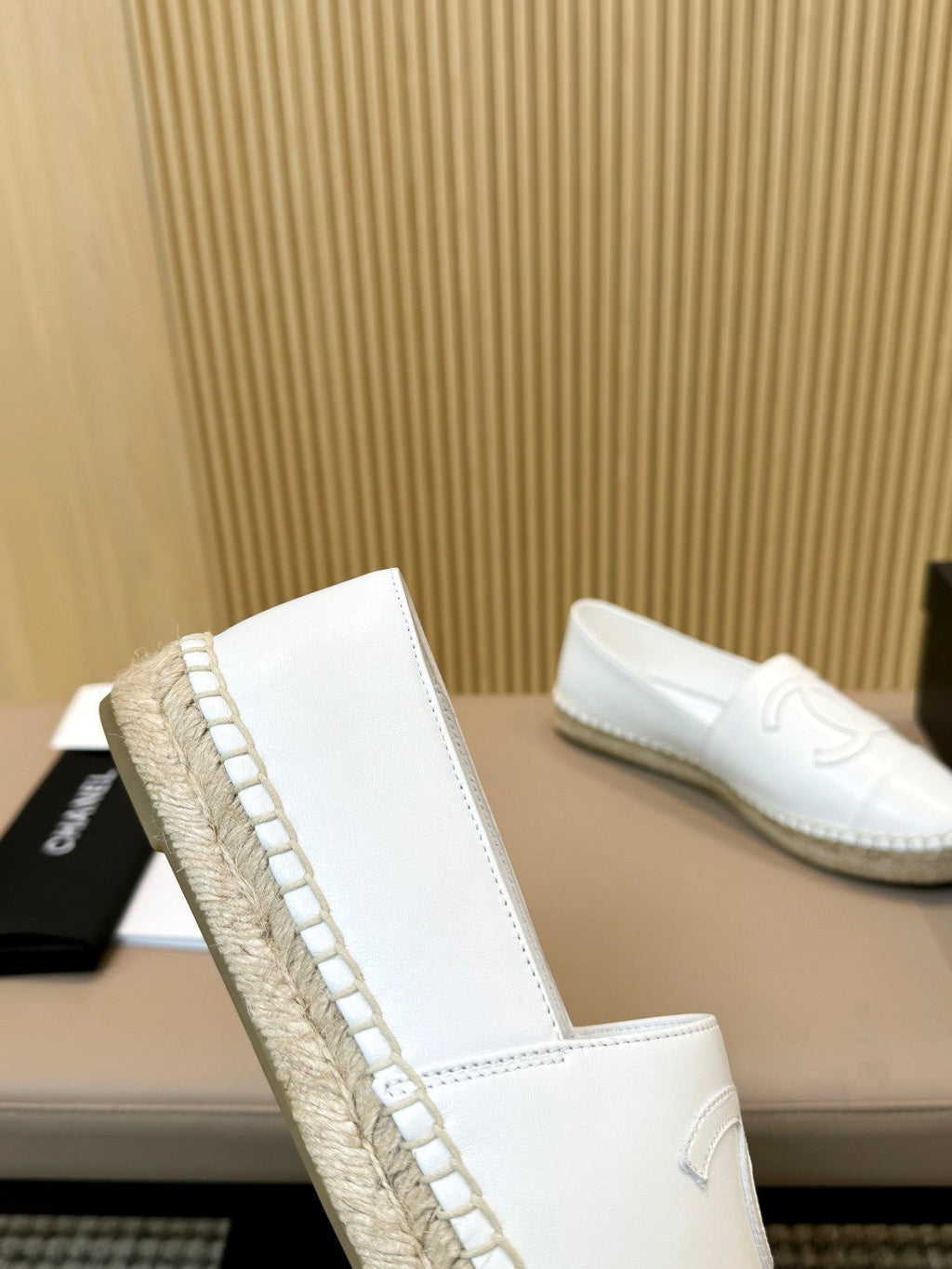 cc espadrilles all white calfskin