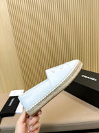 cc espadrilles all white calfskin