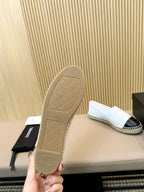 cc espadrilles white black calfskin
