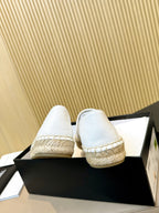 cc espadrilles white black calfskin