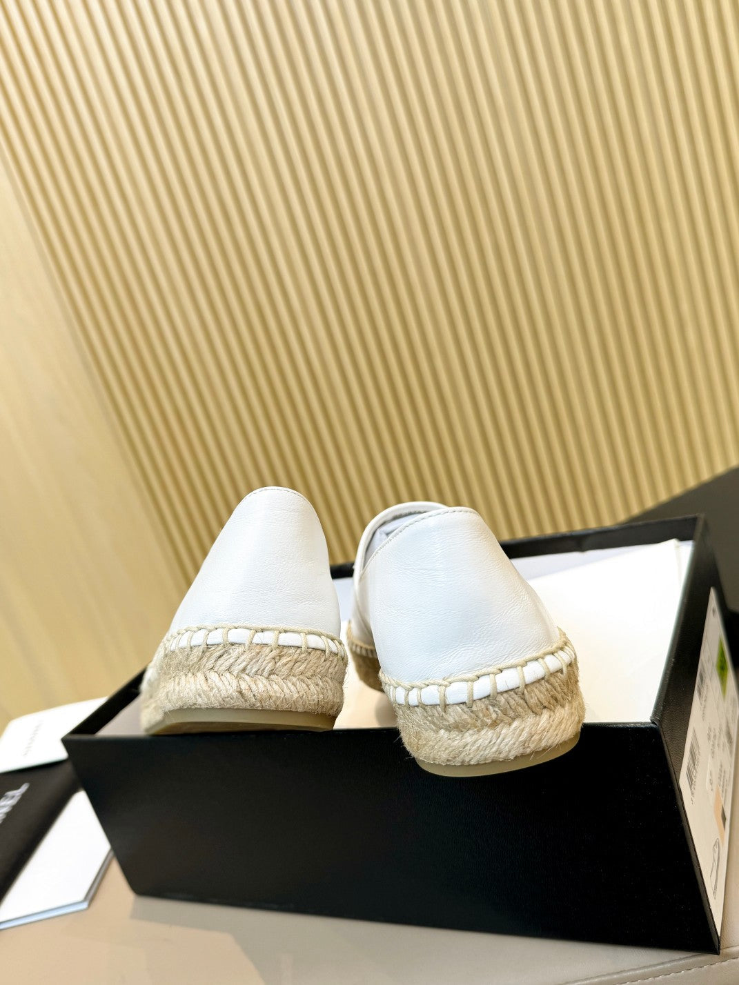 cc espadrilles white black calfskin