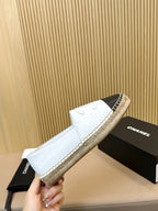 cc espadrilles white black calfskin