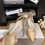 Jimmy 26 Stevie Pump 9cm Beige Crystal Leather 681908
