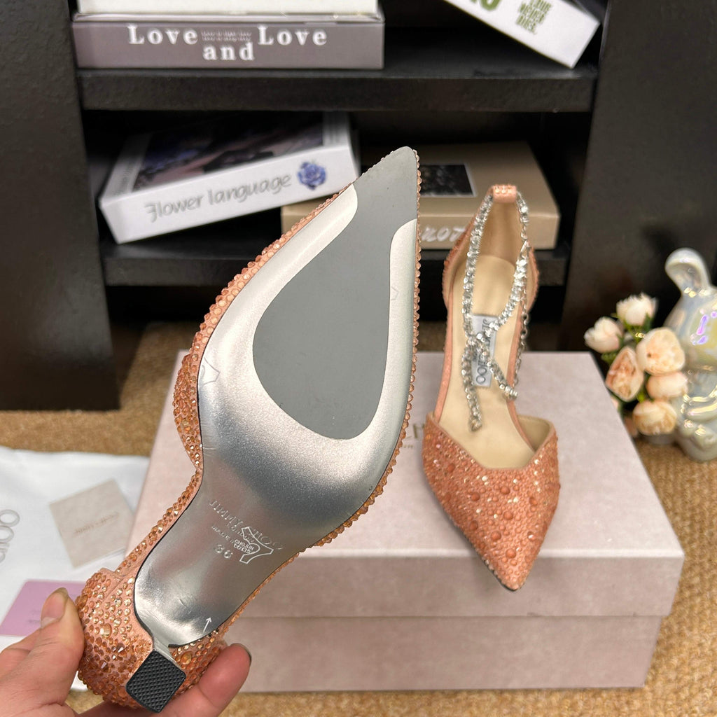 Jimmy 26 Stevie Pump 9cm Pink Crystal Leather 681911
