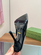 GG SIGNORIA SLINGBACK PUMP BLACK CALFSKIN