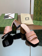 GG SIGNORIA SLIDE SANDAL PASTEL PINK DENIM