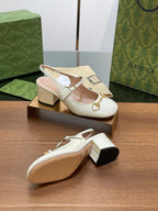 GG HORSEBIT PUMP WHITE LAMBSKIN