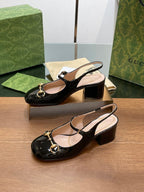 GG HORSEBIT PUMP BLACK LAMBSKIN