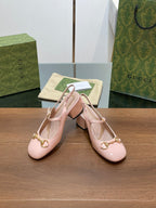 GG HORSEBIT PUMP PASTEL PINK LAMBSKIN