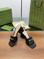 GG SIGNORIA SLIDE SANDAL BLACK DENIM