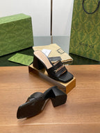 GG SIGNORIA SLIDE SANDAL BLACK DENIM